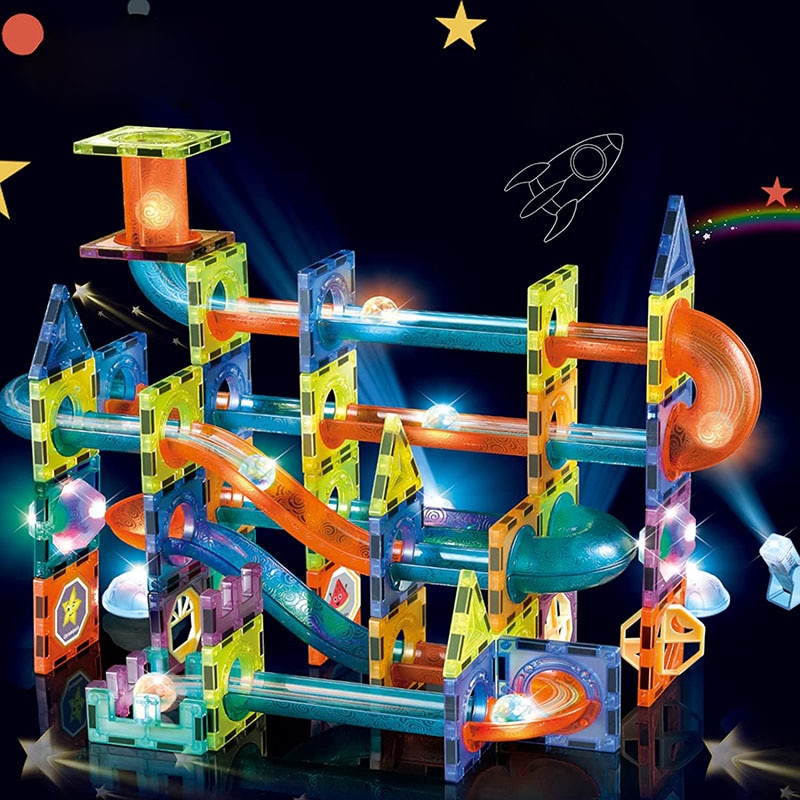 LED Magnetic Blocks Track Building Brick Bead Ball Children Toys Construction Competition Running Pipeline Building Blocks LED Magnetic Blocks Track Building Brick Bead Ball Children Toys Construction Competition Running Pipeline Building Blocks