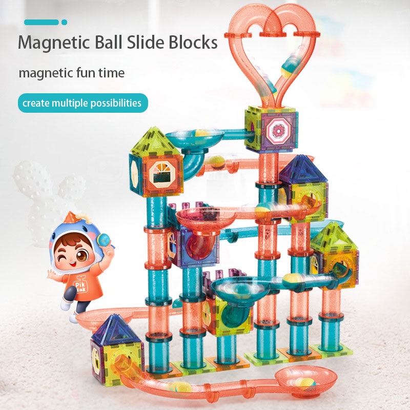 LED Magnetic Blocks Track Building Brick Bead Ball Children Toys Construction Competition Running Pipeline Building Blocks LED Magnetic Blocks Track Building Brick Bead Ball Children Toys Construction Competition Running Pipeline Building Blocks