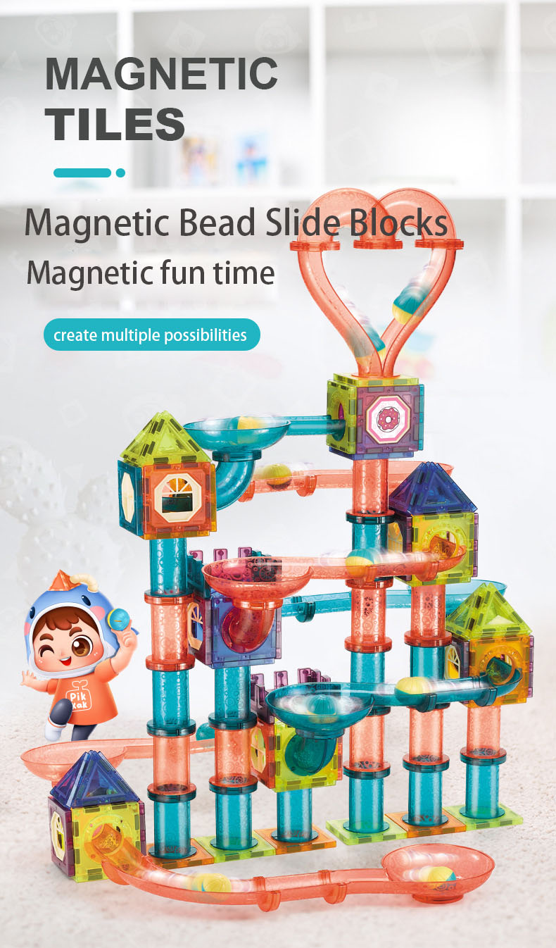 LED Magnetic Blocks Track Building Brick Bead Ball Children Toys Construction Competition Running Pipeline Building Blocks - imaget 1 LED Magnetic Blocks Track Building Brick Bead Ball Children Toys Construction Competition Running Pipeline Building Blocks - imaget 1