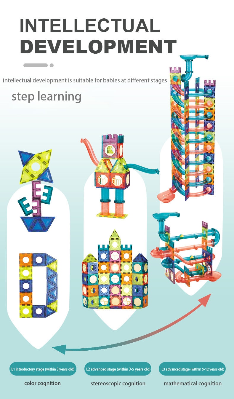 LED Magnetic Blocks Track Building Brick Bead Ball Children Toys Construction Competition Running Pipeline Building Blocks - imaget 6 LED Magnetic Blocks Track Building Brick Bead Ball Children Toys Construction Competition Running Pipeline Building Blocks - imaget 6