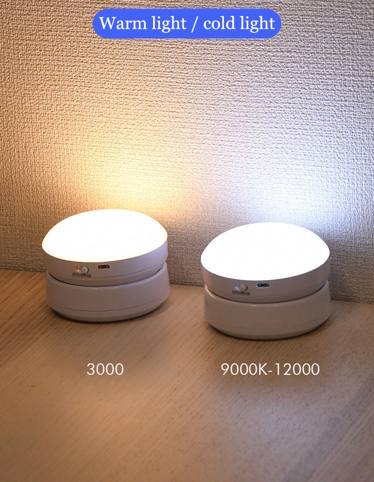 Led Night Light USB Charging Motion Sensor Round Energy-saving Led Lamps Bedroom Sound/Light Control For Corridor Home Bathroom - imaget 9