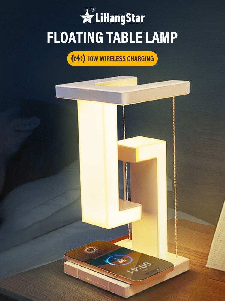 LED Suspended Anti-gravity Night Light with 10W Wireless Charger Desk Lamp Dimmable for Bedroom Bedside Desktop Decoration Gifts - imaget 3 LED Suspended Anti-gravity Night Light with 10W Wireless Charger Desk Lamp Dimmable for Bedroom Bedside Desktop Decoration Gifts - imaget 3