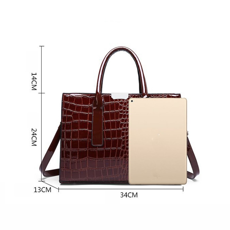 Luxury Handbags Alligator Designer PU Patent Leather Crossbody Bag For Women Tote Retro Ladies Messegner Shoulder Bag Bolsa Luxury Handbags Alligator Designer PU Patent Leather Crossbody Bag For Women Tote Retro Ladies Messegner Shoulder Bag Bolsa