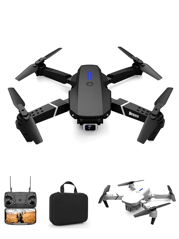 Mới 2023 E88Pro RC Drone 4K Professinal Với Camera Góc Rộng 1080P HD Có Thể Gập Lại RC Máy Bay Trực Thăng WIFI FPV Chiều Cao Giữ Quà Tặng Đồ Chơi