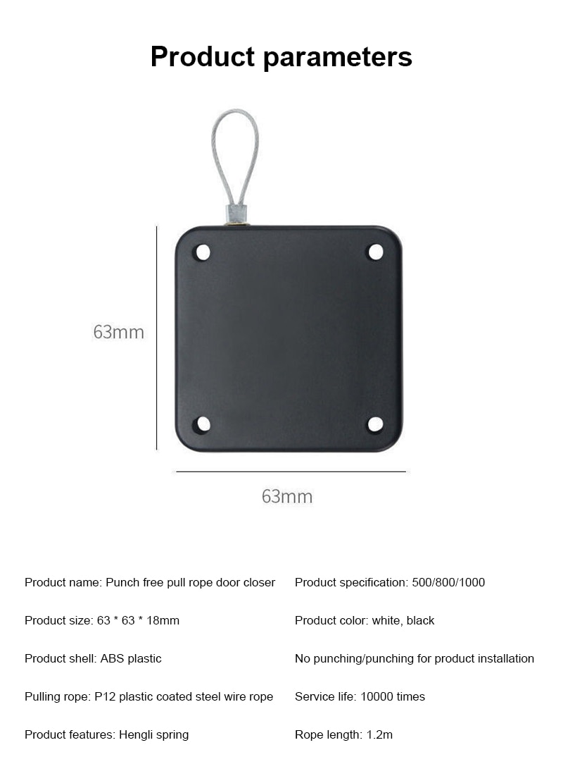 Multifunctional Automatic Door Closer Punch-Free Automatic Sensor Door Closer For Office Kitchen Bathroom Bedroom Doors - imaget 6 Multifunctional Automatic Door Closer Punch-Free Automatic Sensor Door Closer For Office Kitchen Bathroom Bedroom Doors - imaget 6