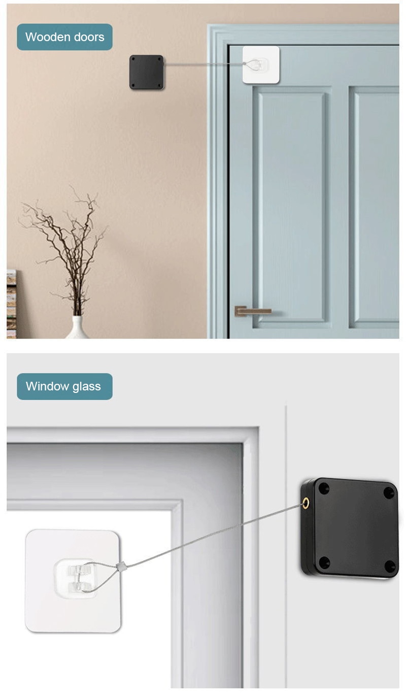 Multifunctional Automatic Door Closer Punch-Free Automatic Sensor Door Closer For Office Kitchen Bathroom Bedroom Doors - imaget 2 Multifunctional Automatic Door Closer Punch-Free Automatic Sensor Door Closer For Office Kitchen Bathroom Bedroom Doors - imaget 2