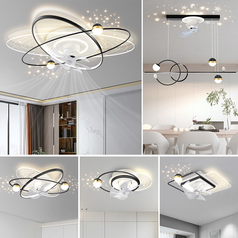Nordic Modern Luxury Ceiling Fan Lamp High Transmittance Acrylic Ceiling Lamp Living Room Bedroom Dining Room Ceiling Fan Lights - imaget 5 Nordic Modern Luxury Ceiling Fan Lamp High Transmittance Acrylic Ceiling Lamp Living Room Bedroom Dining Room Ceiling Fan Lights - imaget 5