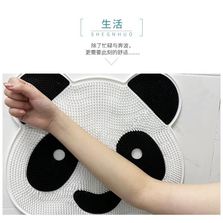 Panda pattern Silicone Massage Mat Back Rubbing Tool Feet Exfoliating Bathroom Non-slip Mat Shower Room Floor Mat - imaget 4