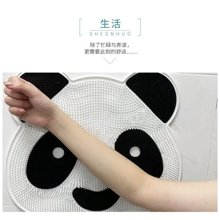 Panda pattern Silicone Massage Mat Back Rubbing Tool Feet Exfoliating Bathroom Non-slip Mat Shower Room Floor Mat