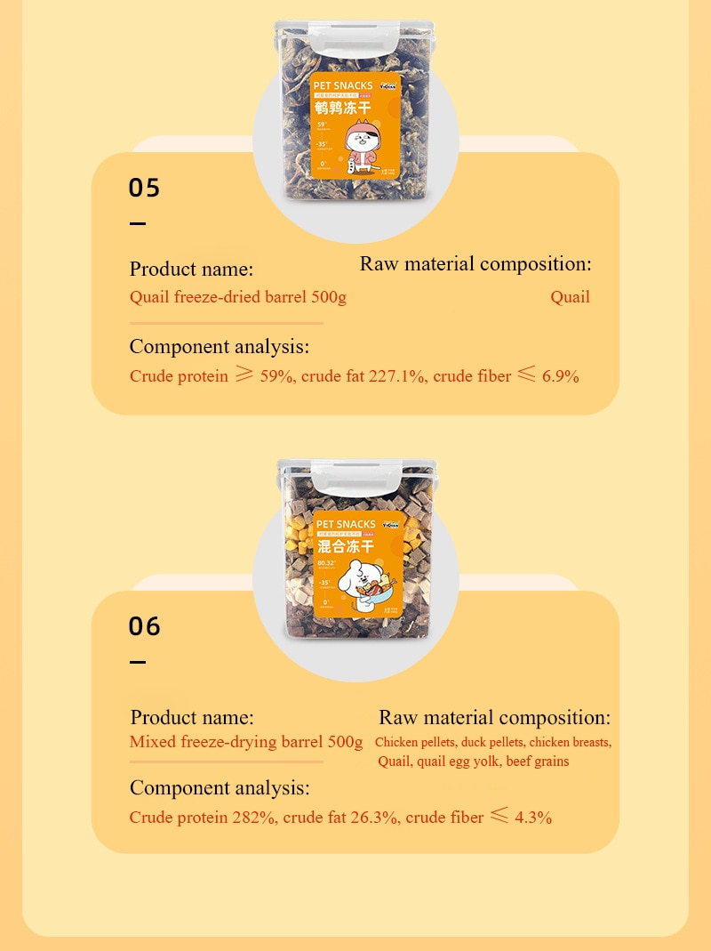Đồ ăn vặt thịt đông khô cho thú cưng gà bò vịt vịt gà ức nhỏ 500g đồ ăn nhẹ cho chó mèo - Ảnh 5