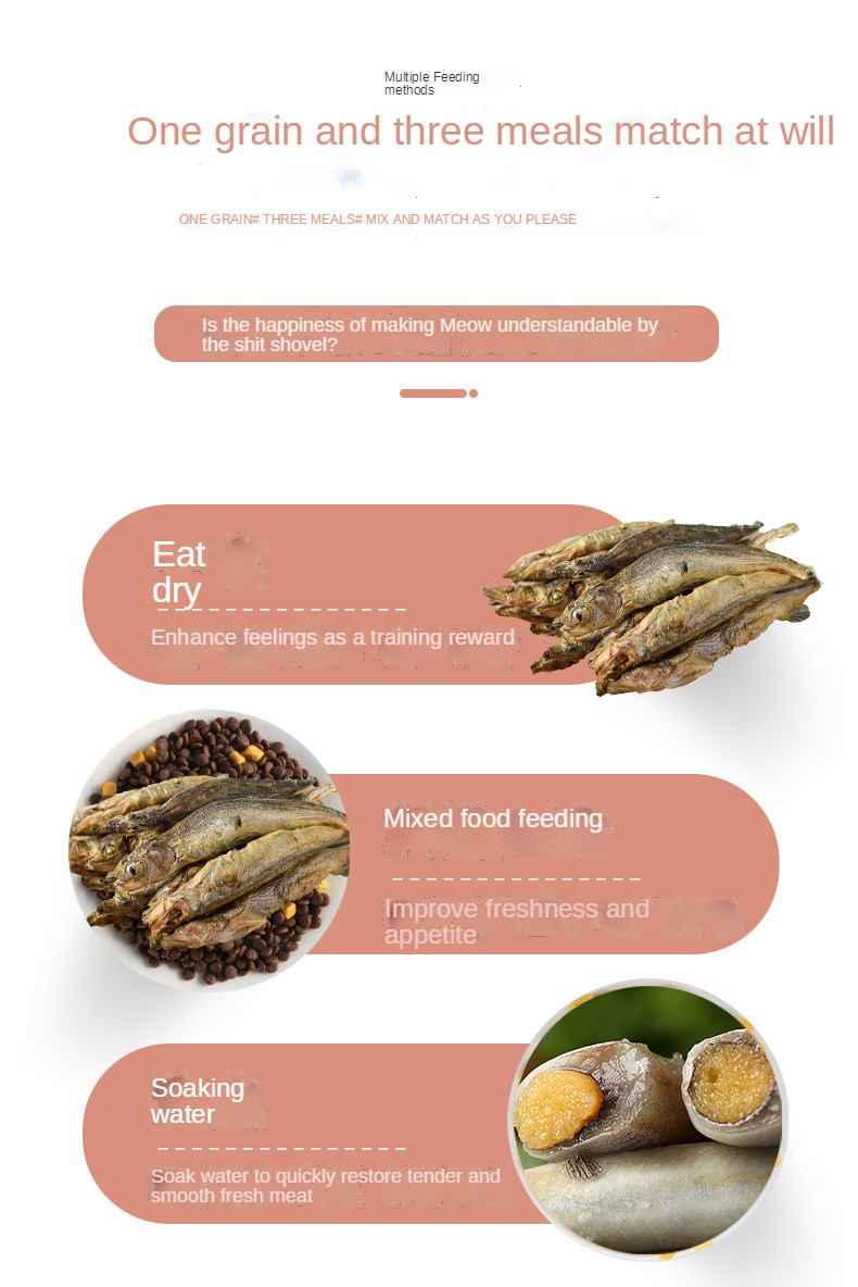 Đồ ăn vặt đông khô cho thú cưng cá mùa xuân đồ ăn nhẹ cho chó mèo có hạt cá mùa xuân thịt đông khô - Ảnh 6