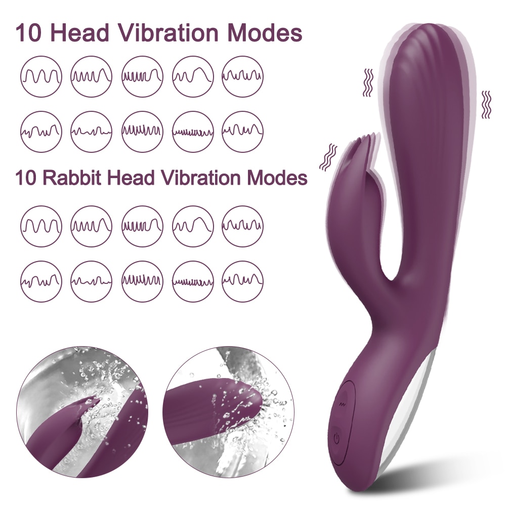 Powerful G Spot Rabbit Vibrator Female Clitoris Nipple Dual Stimulator Massager 2 in 1 Dildo Sex Toys Shop Adult Goods for Women Powerful G Spot Rabbit Vibrator Female Clitoris Nipple Dual Stimulator Massager 2 in 1 Dildo Sex Toys Shop Adult Goods for Women