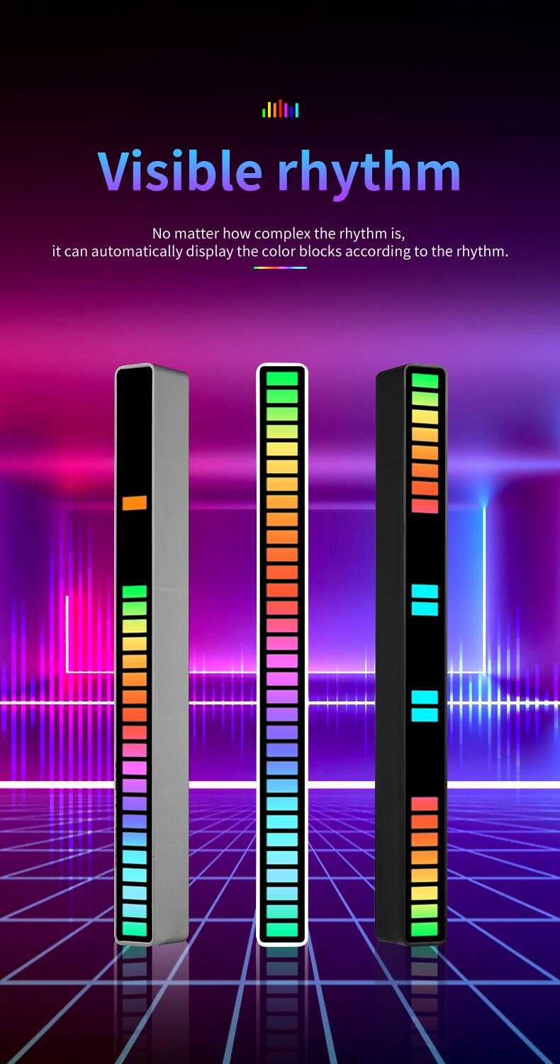 RGB Sound Control Synchronous Rhythm Light Colorful Music Atmosphere Lamp Car Desktop Induction Creative LED Pickup Light - imaget 5 RGB Sound Control Synchronous Rhythm Light Colorful Music Atmosphere Lamp Car Desktop Induction Creative LED Pickup Light - imaget 5