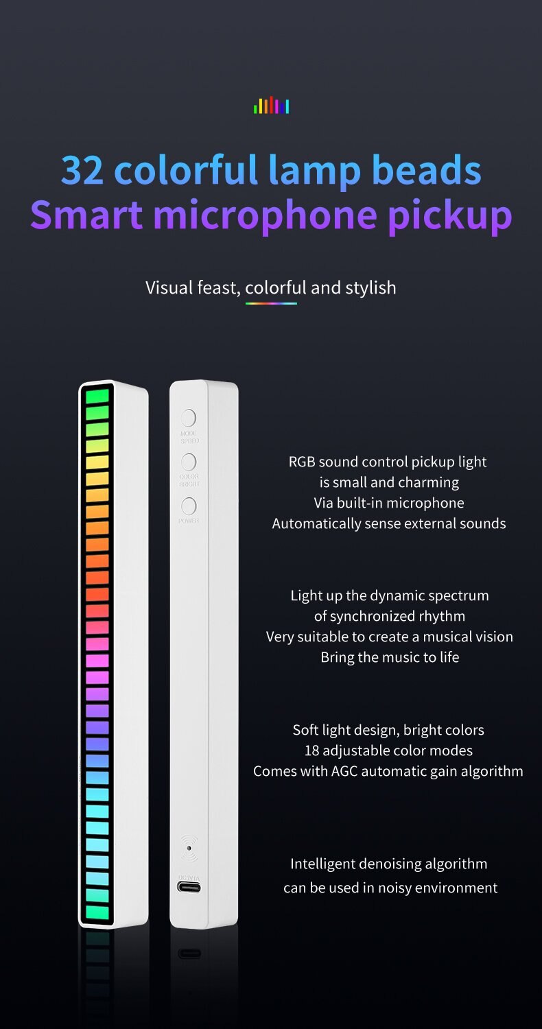 RGB Sound Control Synchronous Rhythm Light Colorful Music Atmosphere Lamp Car Desktop Induction Creative LED Pickup Light - imaget 3 RGB Sound Control Synchronous Rhythm Light Colorful Music Atmosphere Lamp Car Desktop Induction Creative LED Pickup Light - imaget 3