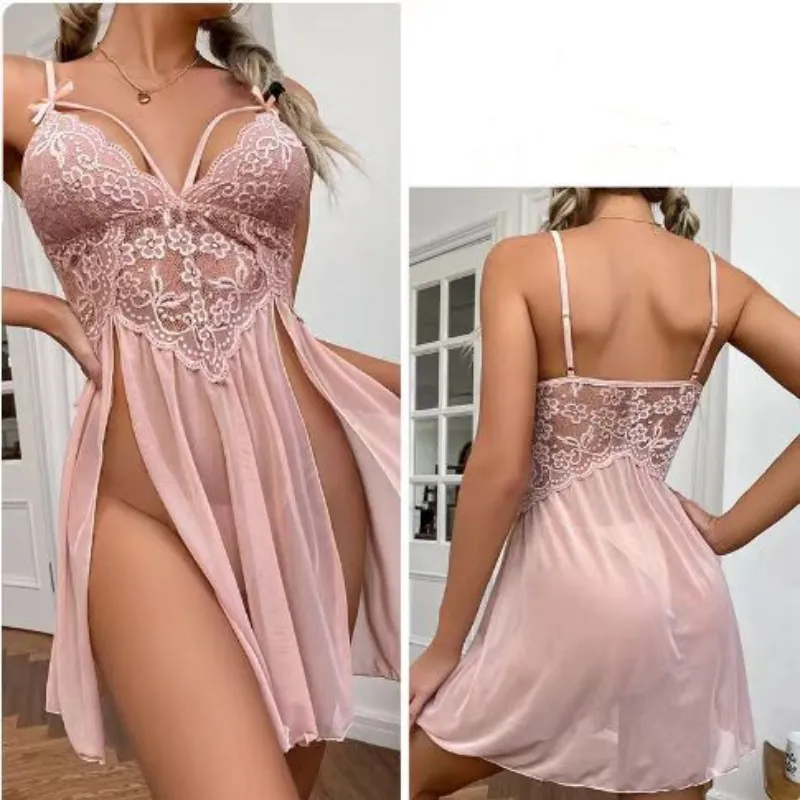 Sling Bộ Đồ Lót Ren Nữ Lưới Miếng Dán Cường Lực Treo Váy Dài T-Lưng Váy Ngủ Theo Quan Điểm V Sâu Váy Ngủ Thông Sling Bộ Đồ Lót Ren Nữ Lưới Miếng Dán Cường Lực Treo Váy Dài T-Lưng Váy Ngủ Theo Quan Điểm V Sâu Váy Ngủ Thông