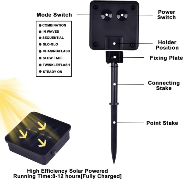 Solar String Light Fairy Garden Waterproof Outdoor Lamp 5/712/22M 6V Garland For Christmas Xmas Holiday Party Home Decoration - Images 6 Solar String Light Fairy Garden Waterproof Outdoor Lamp 5/712/22M 6V Garland For Christmas Xmas Holiday Party Home Decoration - Images 6