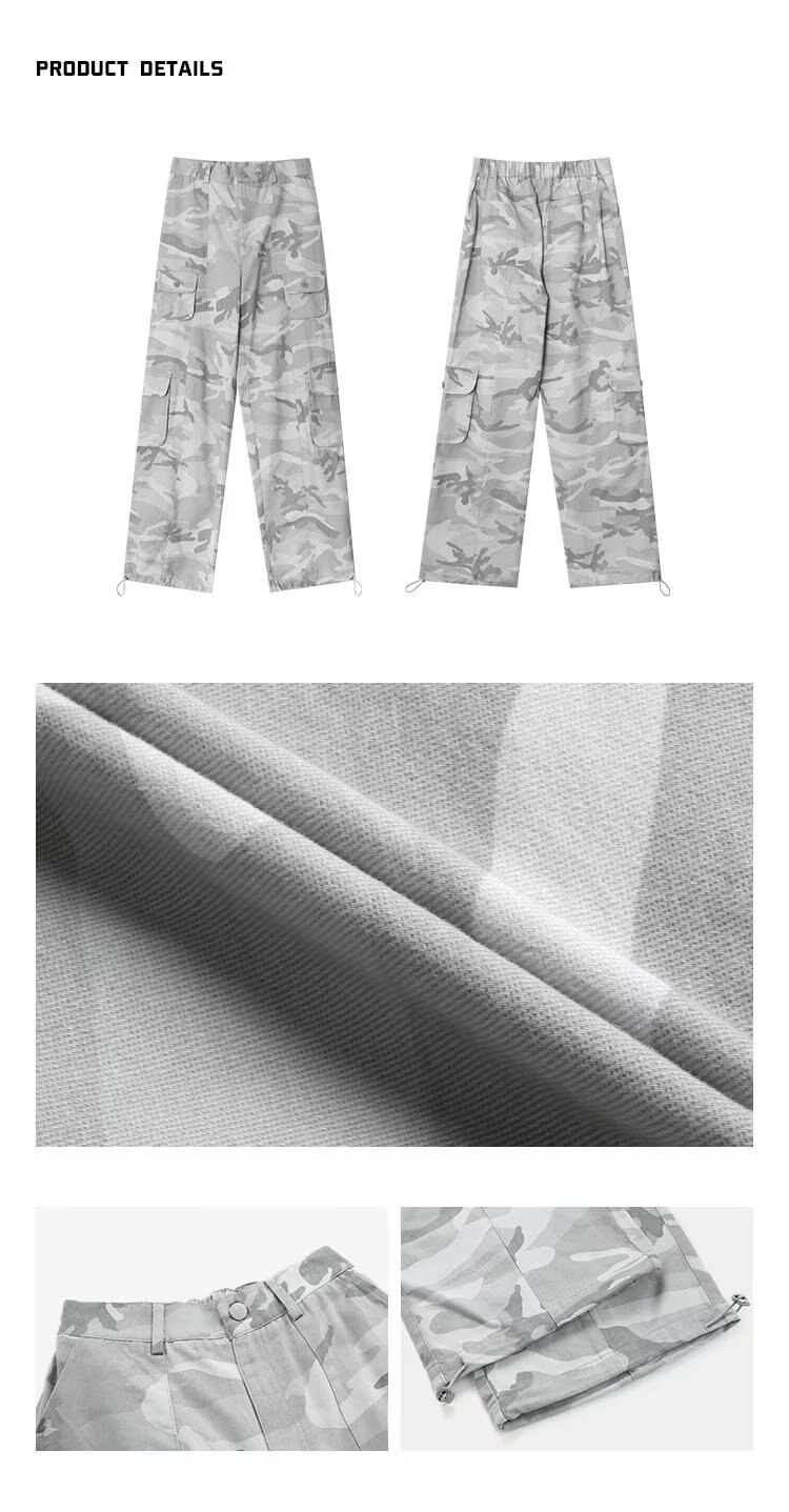 Spring And Autumn Spice Girls High Street Loose Outing Daily Pants Camouflage Print Drawstring Pocket Design Overalls - imaget 6