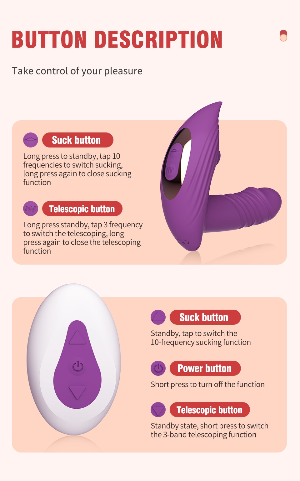 Sucking Vibrators for women Wireless Remote Control Telescopic Vibrating Clit Sucker Sex Toys for Women Female Masturbation - Ảnh 13 Sucking Vibrators for women Wireless Remote Control Telescopic Vibrating Clit Sucker Sex Toys for Women Female Masturbation - Ảnh 13