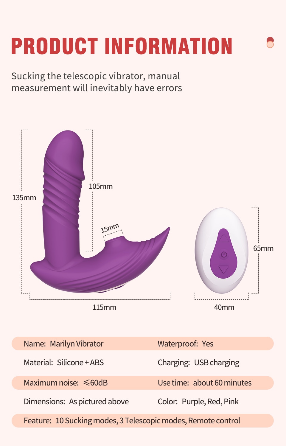 Sucking Vibrators for women Wireless Remote Control Telescopic Vibrating Clit Sucker Sex Toys for Women Female Masturbation - Ảnh 12 Sucking Vibrators for women Wireless Remote Control Telescopic Vibrating Clit Sucker Sex Toys for Women Female Masturbation - Ảnh 12