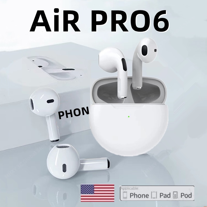 Tai Nghe Bluetooth Không Dây Air Pro 6 TWS Chính Hãng, Tai Nghe Nhét Tai Mini Pods, Tai Nghe Earpod Cho Xiaomi Android, Apple, Tai Nghe iPhone Tai Nghe Bluetooth Không Dây Air Pro 6 TWS Chính Hãng, Tai Nghe Nhét Tai Mini Pods, Tai Nghe Earpod Cho Xiaomi Android, Apple, Tai Nghe iPhone
