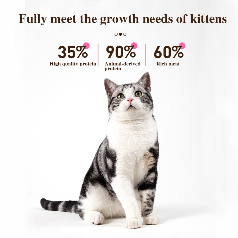 Thức ăn mèo Kitty đông khô, nghiền nát, bánh sữa, gà, dinh dưỡng, vỗ béo và mang 1-12 tháng