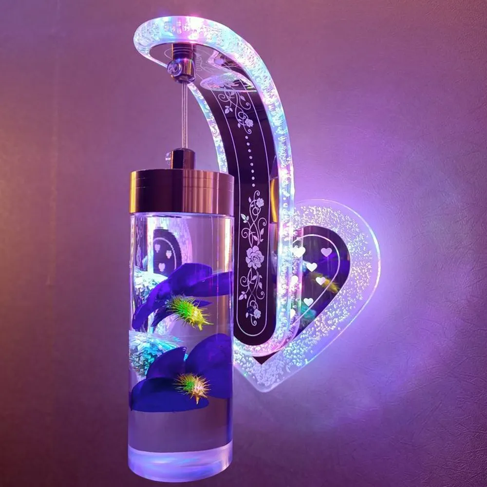 Tự Làm Đèn LED Treo Tường Đèn Nhỏ Hiện Đại Đèn Trang Trí Phòng Khách Phòng Ngủ Phong Cách Bắc Âu 20 Màu Với Hoa Khô