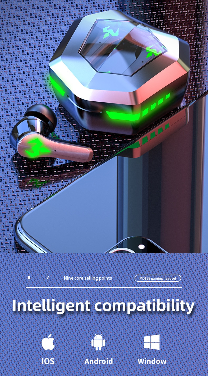 Tai nghe TWS Tai nghe không dây Bluetooth Tai nghe nhạc có độ trễ cực thấp Tai nghe HD Gọi Chế độ kép Tai nghe chơi game có Mic - Ảnh 13