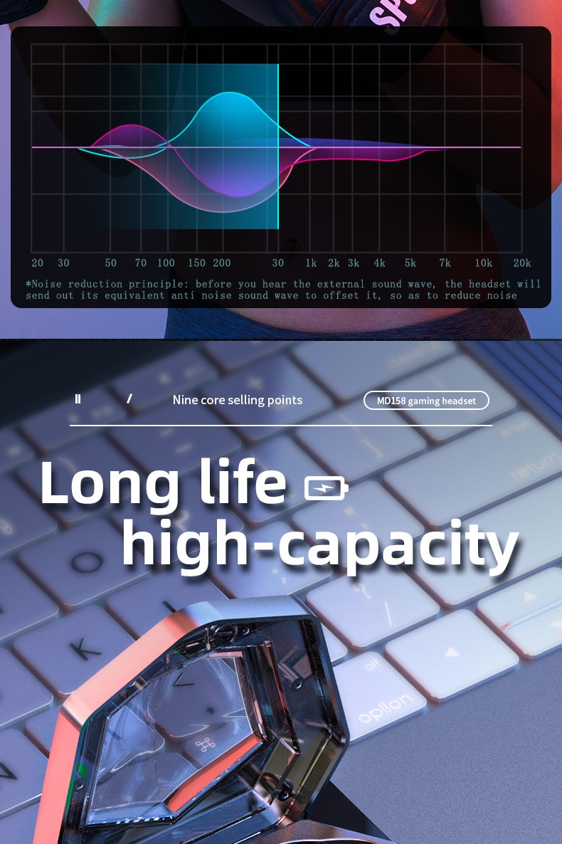 TWS 이어폰 블루투스 무선 이어 버드 초저 대기 시간 음악 헤드폰 HD 통화 마이크가있는 듀얼 모드 게임용 헤드셋 - imaget 11