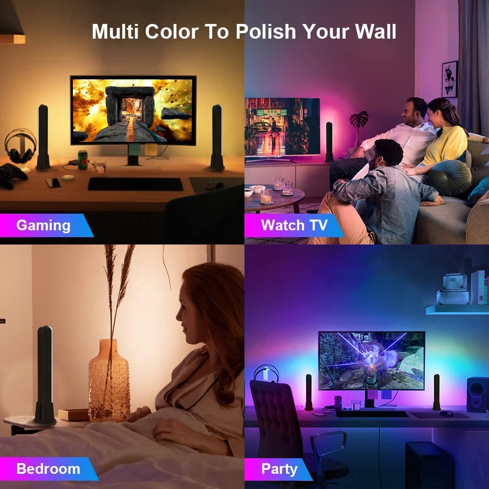 WiFi Smart LED Light Bar RGB Atmosphere Light Music Synchronization 12 Modes TV Wall Computer Game Room Decoration Night Light WiFi Smart LED Light Bar RGB Atmosphere Light Music Synchronization 12 Modes TV Wall Computer Game Room Decoration Night Light