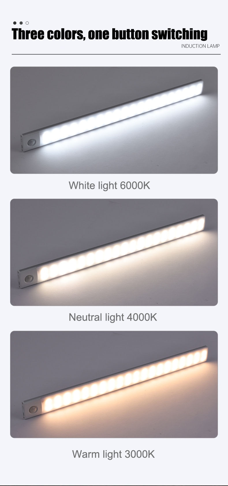 Xiaomi Night Light Motion Sensor Wireless LED USB Rechargeable Wall Lamp 3 Colors Dimming Night Lamp Decoration Bedroom Cabinet - imaget 15 Xiaomi Night Light Motion Sensor Wireless LED USB Rechargeable Wall Lamp 3 Colors Dimming Night Lamp Decoration Bedroom Cabinet - imaget 15