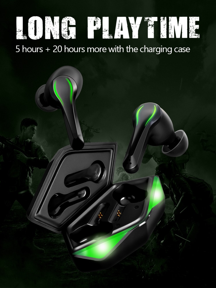 Zime Winner Gaming Earbuds 65ms Low Latency TWS Bluetooth Earphone with Mic Bass Audio Sound Positioning PUBG Wireless Headset
