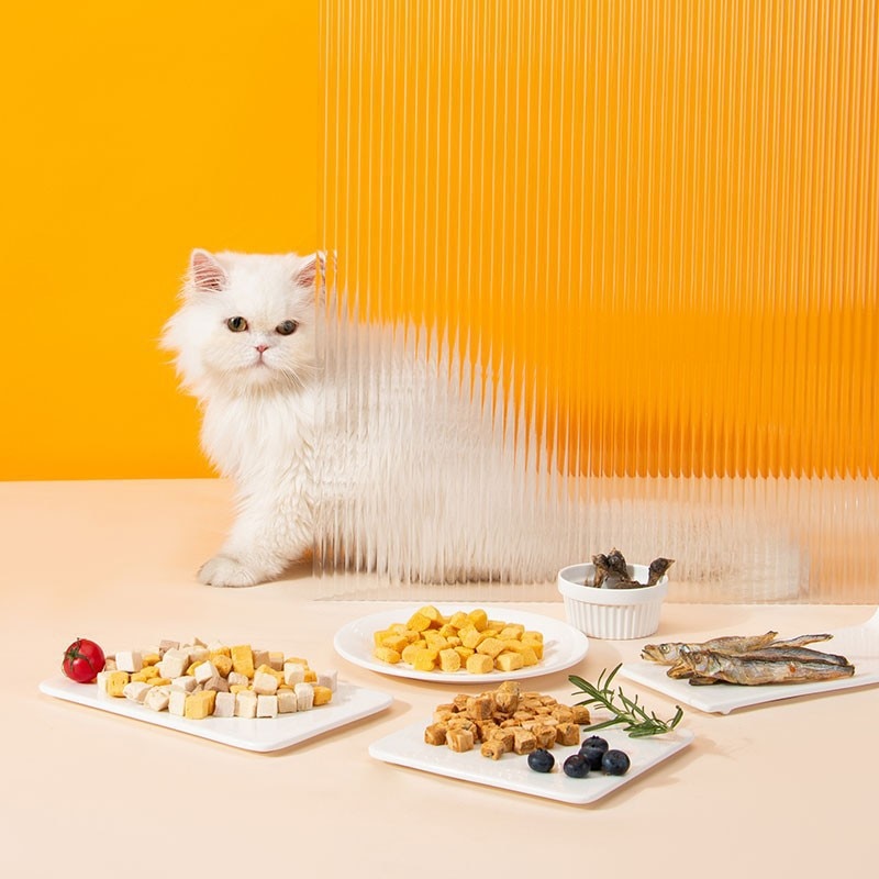 간식류, 동결건조닭과립, 애완용 닭가슴살, 메추리알, 노란물고기, 건어물, 새끼고양이, 강아지사료