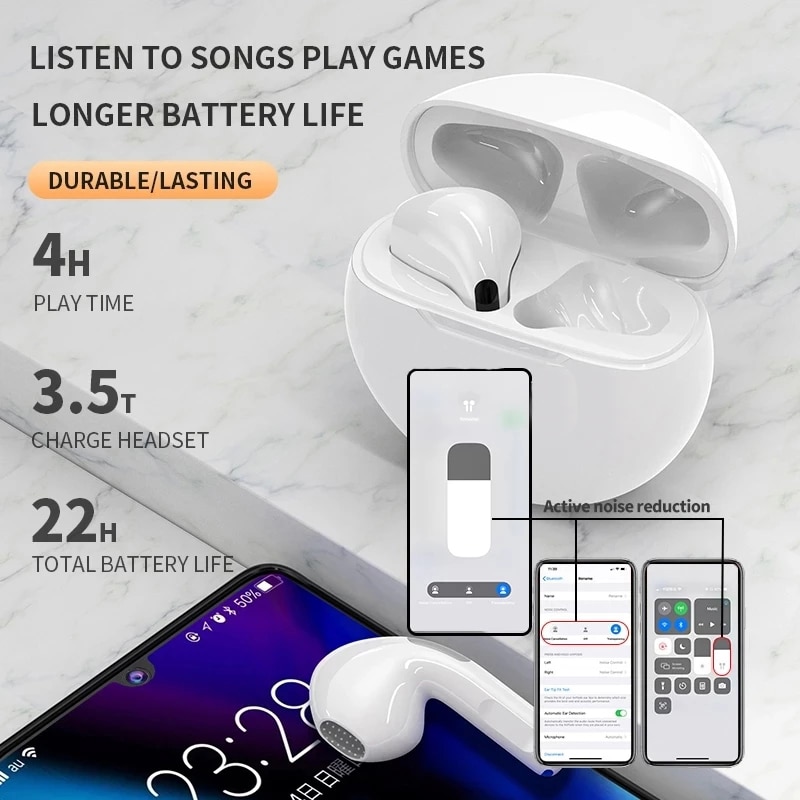 기존 Air Pro 6 TWS 무선 블루투스 이어폰 Xiaomi Android Apple iPhone 헤드폰 용 미니 포드 이어 버드 Earpod 헤드셋 기존 Air Pro 6 TWS 무선 블루투스 이어폰 Xiaomi Android Apple iPhone 헤드폰 용 미니 포드 이어 버드 Earpod 헤드셋
