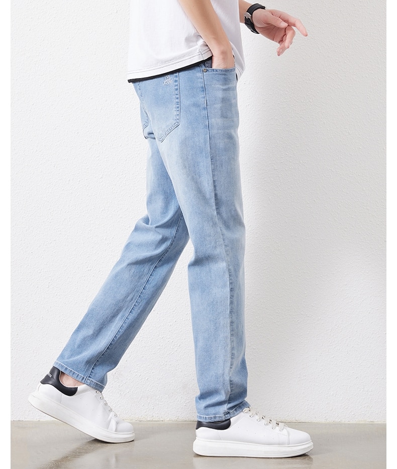 남성 스트레치 슬림 루즈 스트레이트 청바지 28-48 플러스 사이즈 봄 새로운 얇은 바지 패션 브랜드 품질 모든 경기 캐주얼 바지 - imaget 15 남성 스트레치 슬림 루즈 스트레이트 청바지 28-48 플러스 사이즈 봄 새로운 얇은 바지 패션 브랜드 품질 모든 경기 캐주얼 바지 - imaget 15