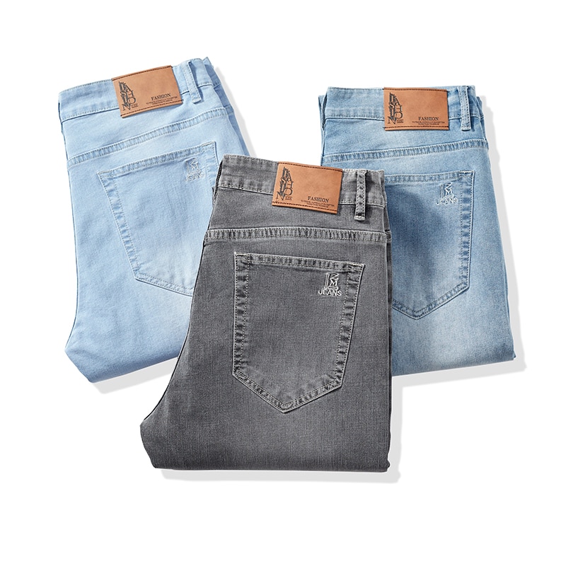 남성 스트레치 슬림 루즈 스트레이트 청바지 28-48 플러스 사이즈 봄 새로운 얇은 바지 패션 브랜드 품질 모든 경기 캐주얼 바지 남성 스트레치 슬림 루즈 스트레이트 청바지 28-48 플러스 사이즈 봄 새로운 얇은 바지 패션 브랜드 품질 모든 경기 캐주얼 바지