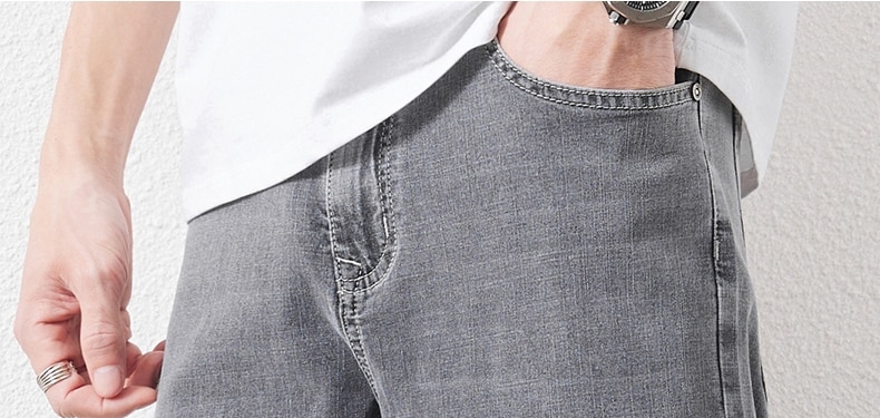 남성 스트레치 슬림 루즈 스트레이트 청바지 28-48 플러스 사이즈 봄 새로운 얇은 바지 패션 브랜드 품질 모든 경기 캐주얼 바지 - imaget 24 남성 스트레치 슬림 루즈 스트레이트 청바지 28-48 플러스 사이즈 봄 새로운 얇은 바지 패션 브랜드 품질 모든 경기 캐주얼 바지 - imaget 24