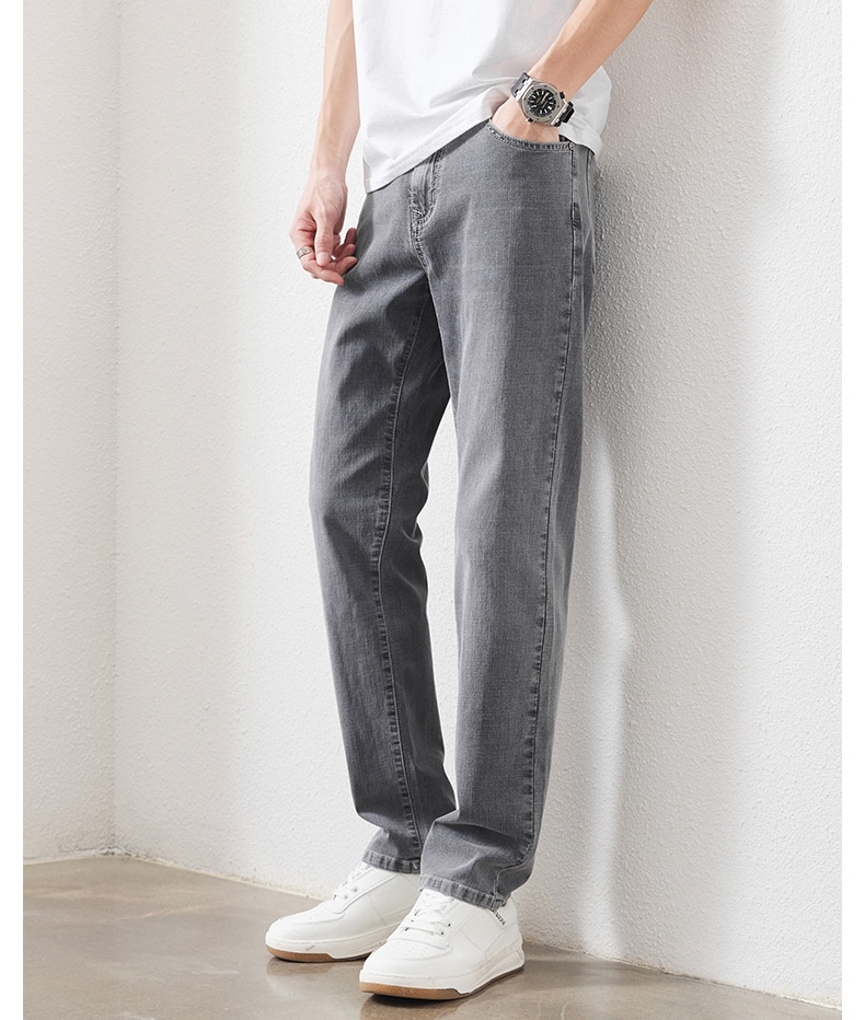 남성 스트레치 슬림 루즈 스트레이트 청바지 28-48 플러스 사이즈 봄 새로운 얇은 바지 패션 브랜드 품질 모든 경기 캐주얼 바지 - imaget 9 남성 스트레치 슬림 루즈 스트레이트 청바지 28-48 플러스 사이즈 봄 새로운 얇은 바지 패션 브랜드 품질 모든 경기 캐주얼 바지 - imaget 9