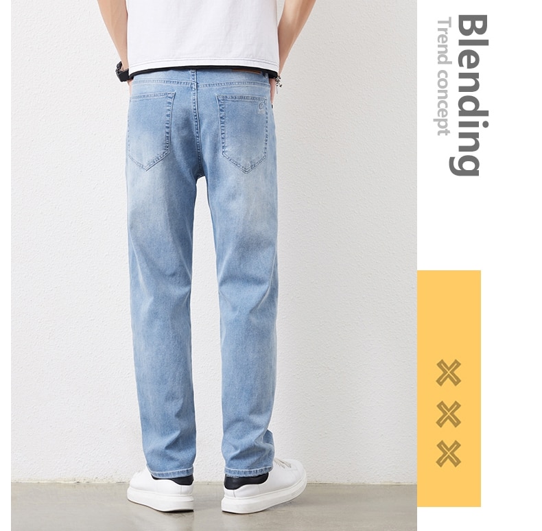 남성 스트레치 슬림 루즈 스트레이트 청바지 28-48 플러스 사이즈 봄 새로운 얇은 바지 패션 브랜드 품질 모든 경기 캐주얼 바지 - imaget 16 남성 스트레치 슬림 루즈 스트레이트 청바지 28-48 플러스 사이즈 봄 새로운 얇은 바지 패션 브랜드 품질 모든 경기 캐주얼 바지 - imaget 16
