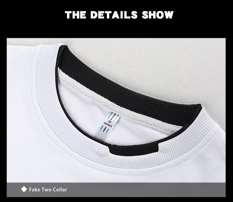 남성 캐주얼 스웨터 까마귀 남성 가짜 두 조각 멀티 컬러 o 넥 패션 하라주쿠 스타일 남성 운동복 2023 신규 - imaget 11