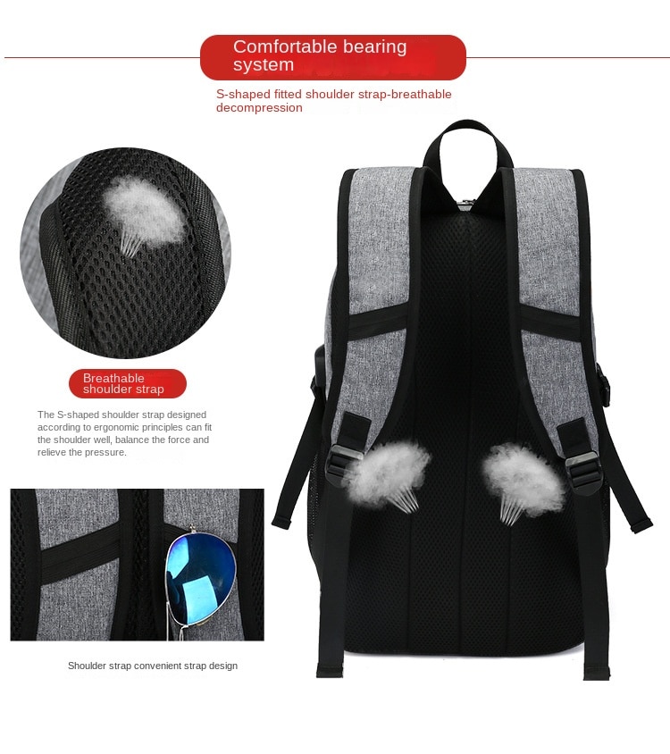 농구 가방 남자 배낭 USB 충전 스마트 배낭 방수 15.6 인치 컴퓨터 학생 Schoolbag - imaget 6