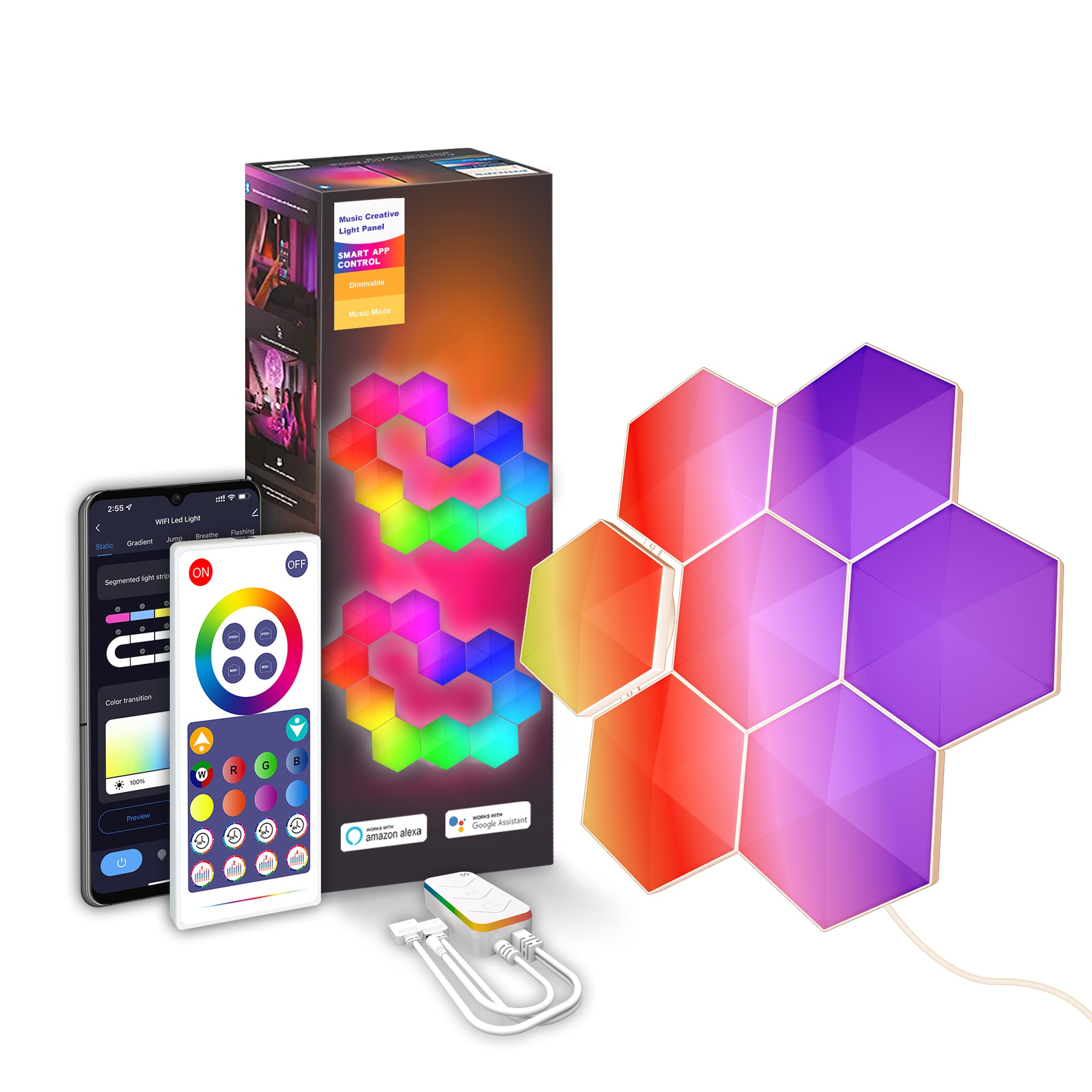 스마트 APP 음성 제어와 RGBIC 현대 LED 벽 램프 DIY 육각 벌집 조명 컴퓨터 게임 룸 장식에 대 한 LED 빛 스마트 APP 음성 제어와 RGBIC 현대 LED 벽 램프 DIY 육각 벌집 조명 컴퓨터 게임 룸 장식에 대 한 LED 빛