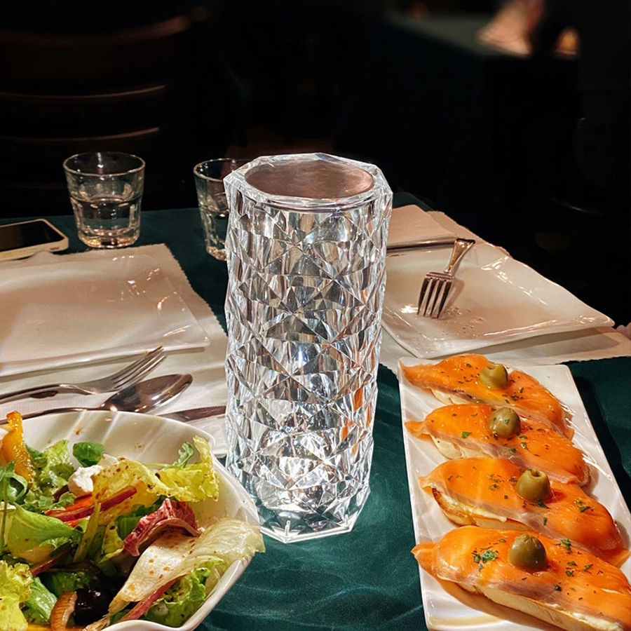 아크릴 크리스탈 테이블 램프 터치 유도 충전 야간 조명 바 레스토랑 데스크탑 장식 램프 분위기 램프 - imaget 2