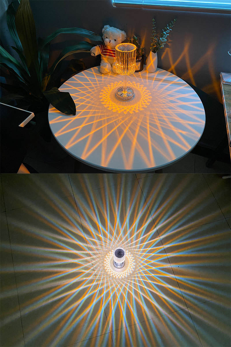 아크릴 크리스탈 테이블 램프 터치 유도 충전 야간 조명 바 레스토랑 데스크탑 장식 램프 분위기 램프 - imaget 8