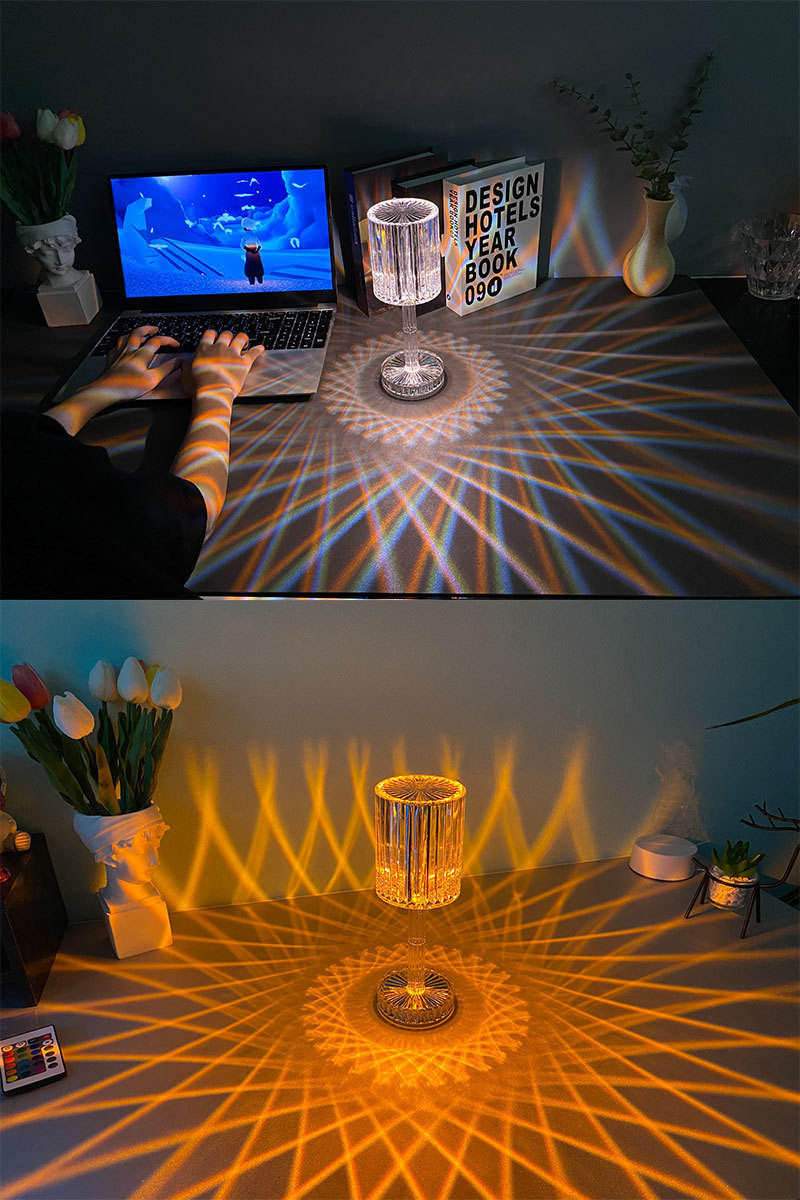 아크릴 크리스탈 테이블 램프 터치 유도 충전 야간 조명 바 레스토랑 데스크탑 장식 램프 분위기 램프 - imaget 9
