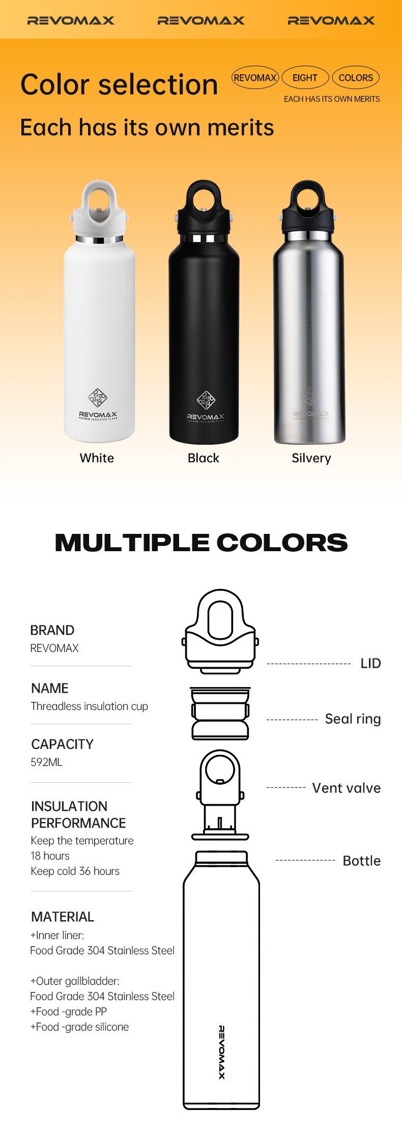 텀블러 Thermo Bottle 20oz 스테인레스 스틸 Thermal Cup 차갑고 뜨거운 진공 플라스크 체육관 유지 - imaget 6 텀블러 Thermo Bottle 20oz 스테인레스 스틸 Thermal Cup 차갑고 뜨거운 진공 플라스크 체육관 유지 - imaget 6