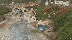 European Travel to Visit Benja Thermal Baths of Greece A Natural Hot Spring Surrounded by Scenic Mountain Views